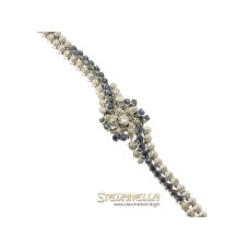 BRACCIALE oro bianco 18kt diamanti e zaffiri anni '60 original